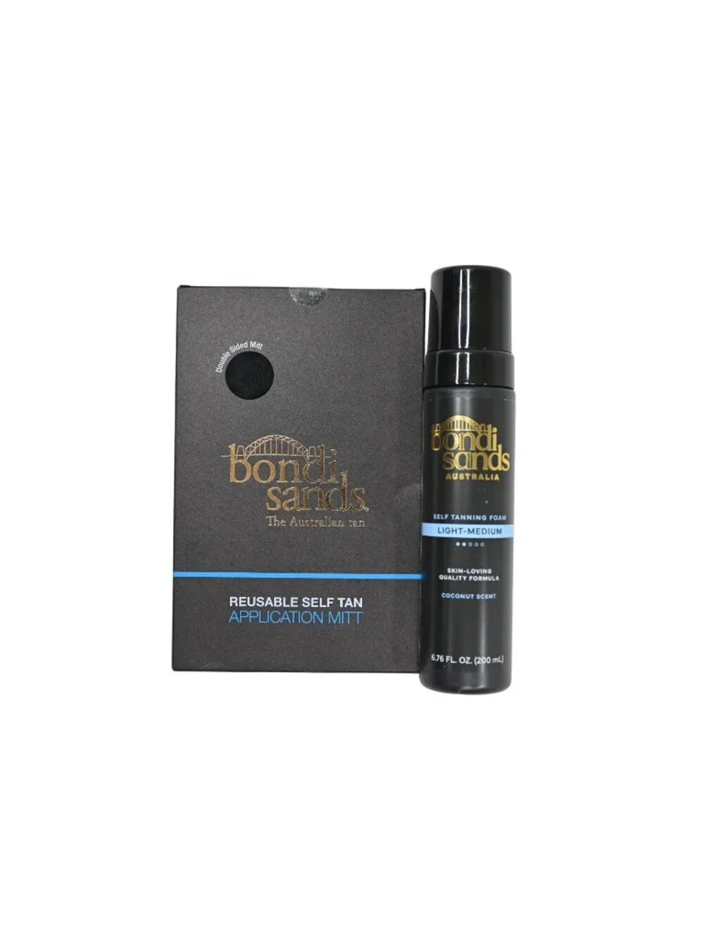 Bondi Sands Self-Tanning Foam Light Medium Coconut Scent 6.76 fl oz & Mitt